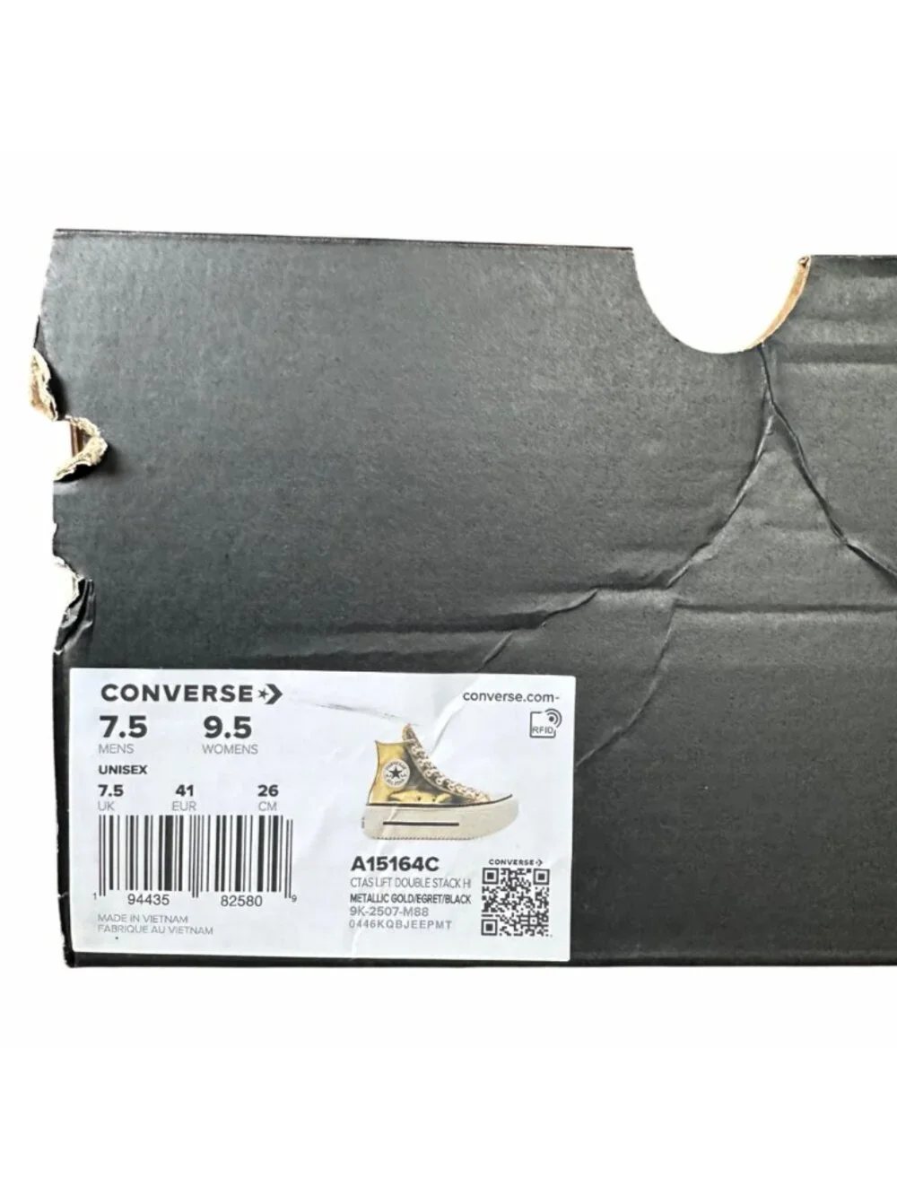 ⭐Converse Chuck Taylor Lift Double Stack Gold 9.5 Women's Shoes Sneakers A15164C